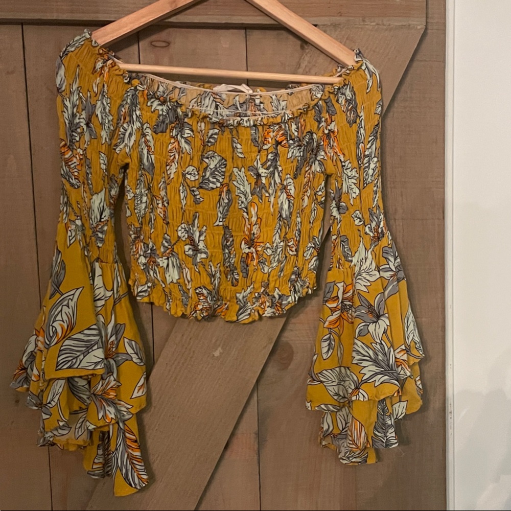 Floral Yellow Crop Top
